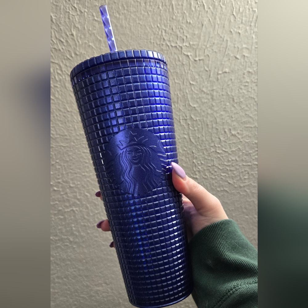 Starbucks Blueberry Glitter Grid Venti Tumbler Nwt